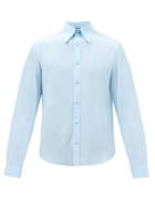 Gucci - Spearpoint-collar Silk-georgette Shirt - Mens - Light Blue