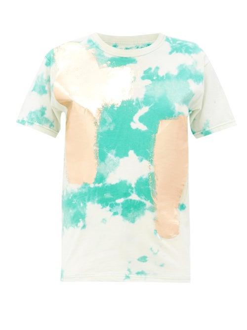 Matchesfashion.com Germanier - Tie-dye Upcycled Cotton-jersey T-shirt - Womens - Green Multi