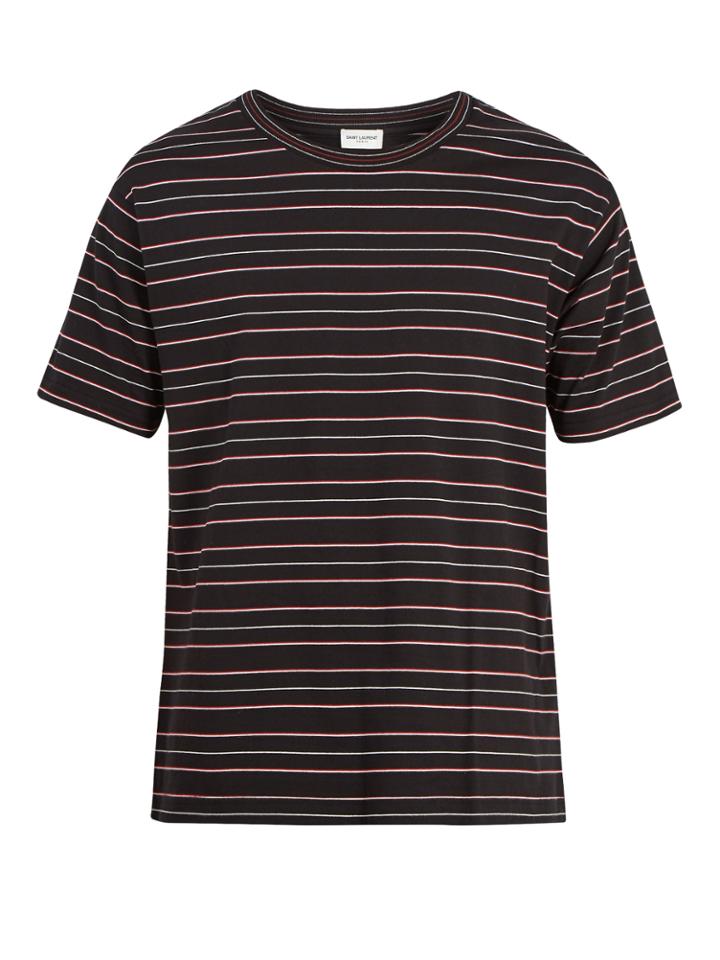 Saint Laurent Striped Cotton-jersey T-shirt