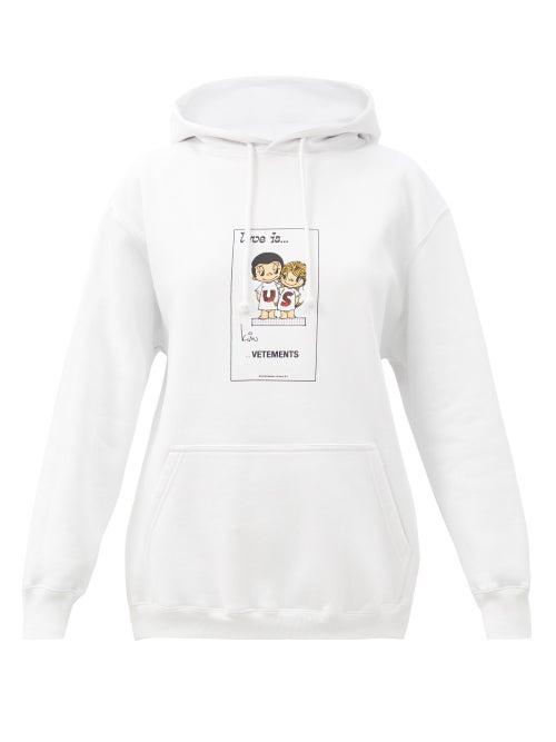 Matchesfashion.com Vetements - Love Is&hellip; Cotton-blend Hooded Sweatshirt - Womens - White