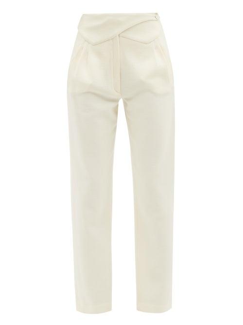 Blaz Milano - Resolute Wool-crepe Straight-leg Trousers - Womens - Cream