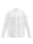 Matchesfashion.com Msgm - Crochet-trimmed Cotton-blend Shirt - Womens - White