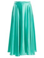 Matchesfashion.com Gucci - Crinkled Silk Blend Skirt - Womens - Green
