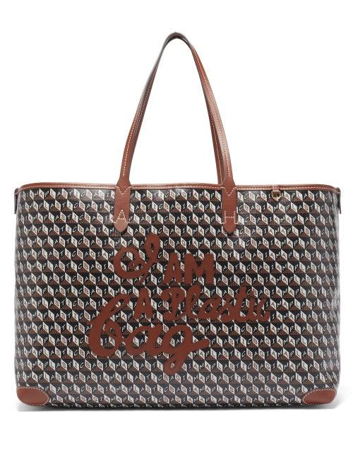 Matchesfashion.com Anya Hindmarch - I Am A Plastic Bag Recycled-canvas Tote Bag - Womens - Tan Multi