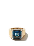 Yvonne Lon - Topaz, 9kt White And Yellow-gold Ring - Womens - Blue Multi