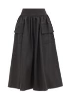 Staud - Irises Patch-pocket Cotton-blend Grosgrain Skirt - Womens - Black