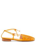 Matchesfashion.com Hereu - Valva Woven Leather Sandals - Womens - Orange