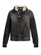 Saint Laurent Shearling-collar Oversized Denim Jacket