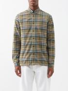 Oliver Spencer - Brook Check Organic-cotton Shirt - Mens - Green Multi