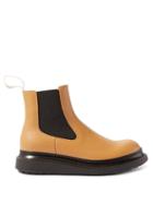 Loewe - Rubber-trimmed Leather Chelsea Boots - Womens - Camel
