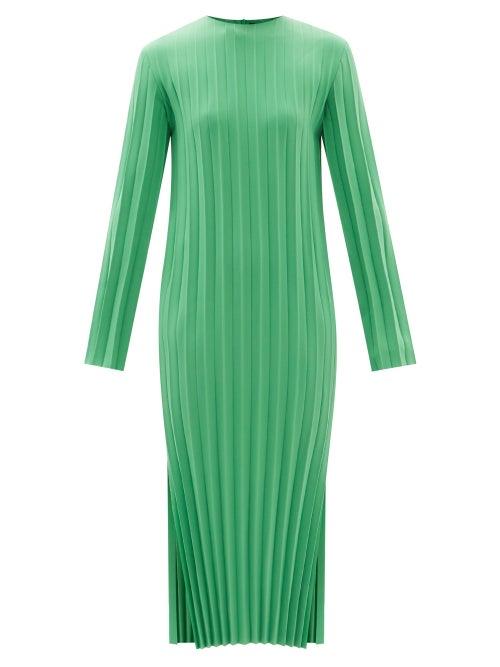 A.w.a.k.e. Mode - Pleated Midi Dress - Womens - Green