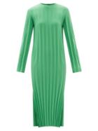 A.w.a.k.e. Mode - Pleated Midi Dress - Womens - Green