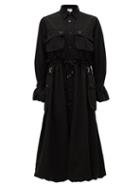 Matchesfashion.com Noir Kei Ninomiya - Cargo-pocket Drawstring Shirt Dress - Womens - Black