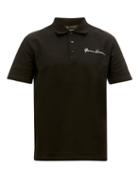 Matchesfashion.com Versace - Signature-embroidered Cotton-piqu Polo Shirt - Mens - Black