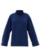 Matchesfashion.com A.p.c. - Big Roll-neck Wool-blend Sweater - Womens - Navy