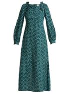 Masscob Provence Floral-print Silk Midi Dress