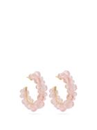 Matchesfashion.com Simone Rocha - Wiggle Beaded Hoop Earrings - Womens - Pink