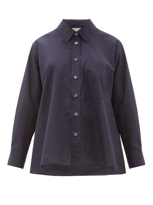 Matchesfashion.com Margaret Howell - Trapeze Cotton Poplin Shirt - Womens - Navy