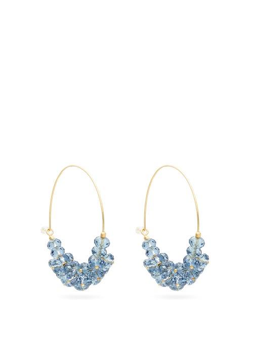 Matchesfashion.com Isabel Marant - Bead-embellished Hoop Earrings - Womens - Blue