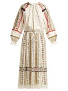 Matchesfashion.com Valentino - Sequin Embroidered Lace Trimmed Dress - Womens - Ivory Multi