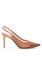 Matchesfashion.com Gianvito Rossi - Plexi 85 Slingback Pumps - Womens - Nude