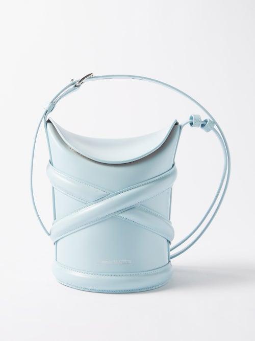 Alexander Mcqueen - The Curve Small Leather Cross-body Bag - Womens - Light Blue