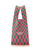 Ladies Bags Lastframe - Ichimatsu Check Knitted Tote Bag - Womens - Green Multi