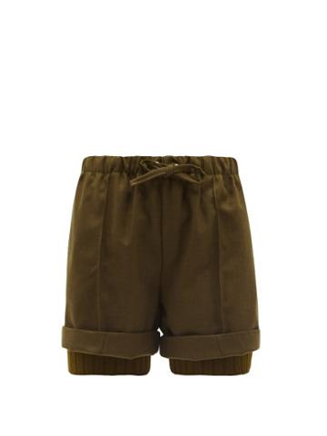 Matchesfashion.com Thebe Magugu - Drawstring-waist Wool-twill Shorts - Womens - Khaki