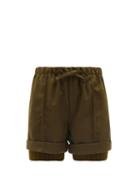 Matchesfashion.com Thebe Magugu - Drawstring-waist Wool-twill Shorts - Womens - Khaki