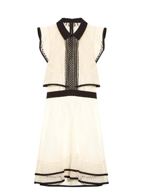 Self-portrait Contrast Flounced Mini Dress