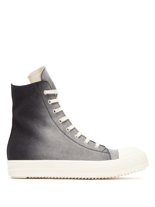 Matchesfashion.com Rick Owens Drkshdw - High Top Ombr Canvas Trainers - Mens - Black