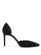 Saint Laurent Anja Point-toe Suede Pumps