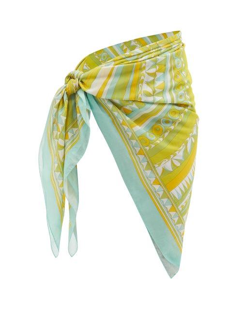 Emilio Pucci - Printed Cotton Sarong - Womens - Green Print