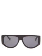 Matchesfashion.com Givenchy - Flat-top Oval Acetate Sunglasses - Mens - Black