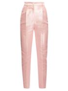 Matchesfashion.com Dolce & Gabbana - High-rise Mikado Slim-leg Trousers - Womens - Pink
