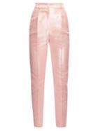 Matchesfashion.com Dolce & Gabbana - High-rise Mikado Slim-leg Trousers - Womens - Pink