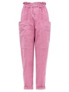 Matchesfashion.com Isabel Marant - Enucie Paperbag-waist Ripstop Trousers - Womens - Pink
