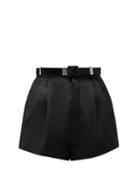 Matchesfashion.com Saint Laurent - Tailored High Rise Twill Shorts - Womens - Black