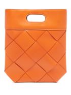 Matchesfashion.com Bottega Veneta - Slip Small Intrecciato Leather Tote - Womens - Orange