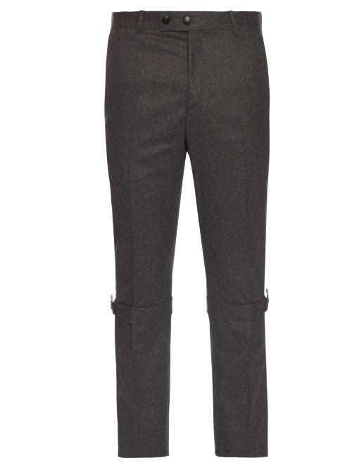Alexander Mcqueen Harness-cuff Slim-leg Wool Trousers
