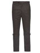 Alexander Mcqueen Harness-cuff Slim-leg Wool Trousers