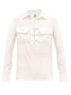 Matchesfashion.com 73 London - Laced-placket Silk-georgette Shirt - Mens - White