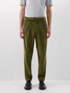 Officine Gnrale - Hugo Belted Cotton-blend Trousers - Mens - Green