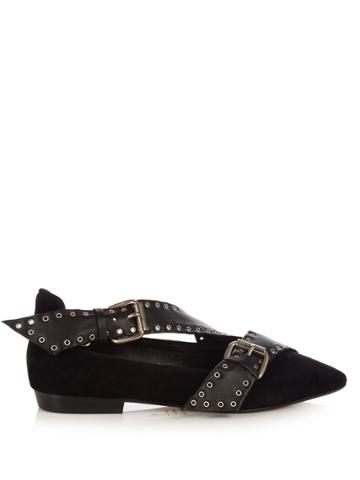 Isabel Marant Linnet Asymmetric Suede And Leather Flats