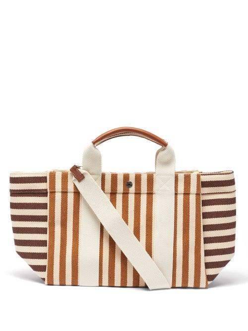 Matchesfashion.com Rue De Verneuil - Parcours M Leather-trim Canvas Tote Bag - Womens - Brown Multi