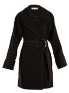 Diane Von Furstenberg Contrast-stitching Belted Crepe Coat
