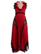 Gucci Deep V-neck Lace-trimmed Jersey Gown
