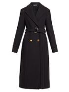 Matchesfashion.com Stella Mccartney - Belted Double Breasted Wool Coat - Womens - Black