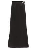 Matchesfashion.com The Attico - Logo-clasp Satin Midi Skirt - Womens - Black