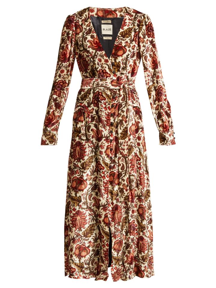 Blazé Milano Ballroom Royal Clipper-print Velvet Dress